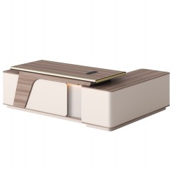 ΓΡΑΦΕΙΟ ΑΡΙΣΤΕΡΗ ΓΩΝΙΑ SUPERON HM2136L ΜΕΛΑΜΙΝΗ ΦΥΣΙΚΟ-ΜΠΕΖ--LED ΦΩΤΙΣΜΟΣ 240x180x76Υεκ