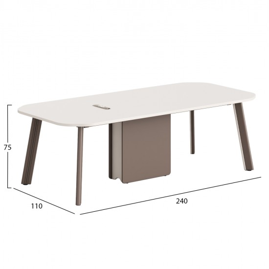 ΓΡΑΦΕΙΟ ΣΥΝΕΡΓΑΣΙΑΣ NEWLINE HM18278 ΜΕΛΑΜΙΝΗ ΚΡΕΜ-ΠΟΔΙΑ ΑΛΟΥΜΙΝΙΟΥ 240x110x75Υεκ