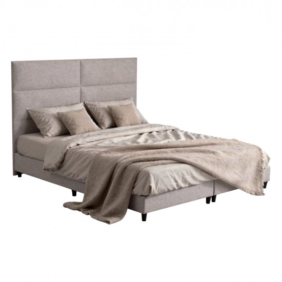 ΚΡΕΒΑΤΙ ΥΠΕΡΔΙΠΛΟ MILO ΑΠΟ ΜΠΕΖ ΥΦΑΣΜΑ HM628.32 ΓΙΑ ΣΤΡΩΜΑ 180x200 εκ.