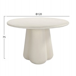 ΤΡΑΠΕΖΙ ΤΡΑΠΕΖΑΡΙΑΣ ΣΤΡΟΓΓΥΛΟ NAYU HM6583.02 ΜΠΕΖ FIBER CEMENT Φ120x75Υεκ