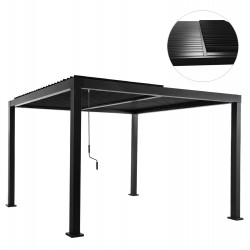 ΒΙΟΚΛΙΜΑΤΙΚΗ ΠΕΡΓΚΟΛΑ ΑΛΟΥΜΙΝΙΟΥ PREMIUM FRANIO HM6609.01 ΜΑΥΡΟ 300x300x240Υ