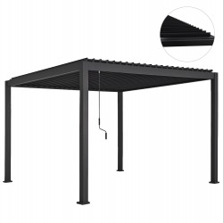 ΒΙΟΚΛΙΜΑΤΙΚΗ ΠΕΡΓΚΟΛΑ ΑΛΟΥΜΙΝΙΟΥ DOMECIL HM6611.01 ΜΕ ΜΕΤΑΛ. ΠΕΡΣΙΔΕΣ--300x300x240Υ