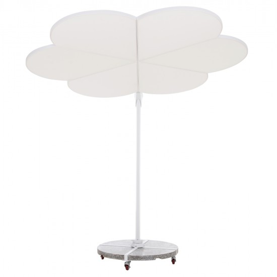 ΟΜΠΡΕΛΑ ΜΕ ΒΑΣΗ ΣΕΙΡΑ CANNOPY (flower) HM21286.02 ΑΛΟΥΜΙΝΙΟ-ΓΡΑΝΙΤΗΣ-ΛΕΥΚΟ 2,38x2,2μ