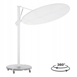 ΟΜΠΡΕΛΑ ΜΕ ΒΑΣΗ ΣΕΙΡΑ CANNOPY HM21285.02 ΑΛΟΥΜΙΝΙΟ & ΓΡΑΝΙΤΗΣ-ΛΕΥΚΟ ΧΡΩΜΑ Φ2,2μ