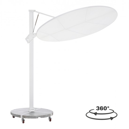 ΟΜΠΡΕΛΑ ΜΕ ΒΑΣΗ ΣΕΙΡΑ CANNOPY HM21285.02 ΑΛΟΥΜΙΝΙΟ & ΓΡΑΝΙΤΗΣ-ΛΕΥΚΟ ΧΡΩΜΑ Φ2,2μ