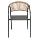 ΠΟΛΥΘΡΟΝΑ HOMAN HM6430.01 ΓΚΡΙ ΜΕΤΑΛΛΟ & TEXTILENE--ΜΠΕΖ P.E.RATTAN 53x58x75Υεκ