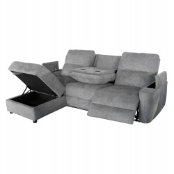 ΚΑΝΑΠΕΣ ΑΡΙΣΤΕΡΗ ΓΩΝΙΑ SYNTHIA HM3308.03L ΑΝΑΚΛΙΣΗ & ΑΠΟΘ.ΧΩΡΟΣ--ΓΚΡΙ 245x170x98Υεκ