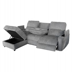 ΚΑΝΑΠΕΣ ΑΡΙΣΤΕΡΗ ΓΩΝΙΑ SYNTHIA HM3308.03L ΑΝΑΚΛΙΣΗ & ΑΠΟΘ.ΧΩΡΟΣ--ΓΚΡΙ 245x170x98Υεκ