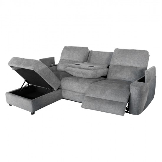 ΚΑΝΑΠΕΣ ΑΡΙΣΤΕΡΗ ΓΩΝΙΑ SYNTHIA HM3308.03L ΑΝΑΚΛΙΣΗ & ΑΠΟΘ.ΧΩΡΟΣ--ΓΚΡΙ 245x170x98Υεκ