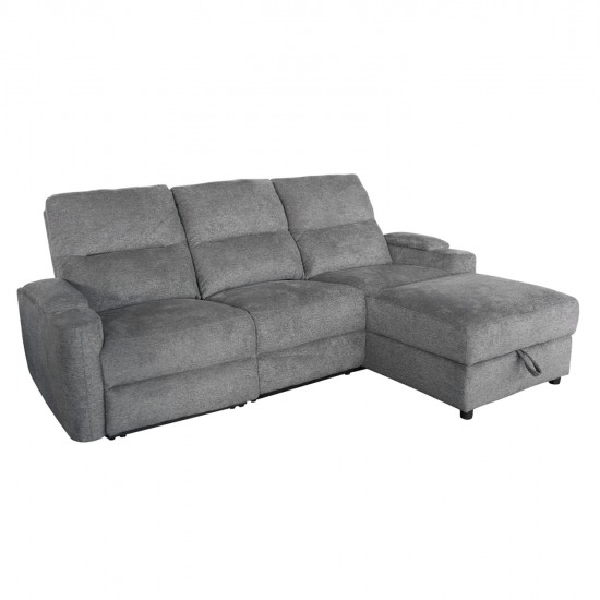 ΚΑΝΑΠΕΣ ΔΕΞΙΑ ΓΩΝΙΑ SYNTHIA HM3308.03R ΑΝΑΚΛΙΣΗ & ΑΠΟΘ.ΧΩΡΟΣ--ΓΚΡΙ 245x170x98Υεκ