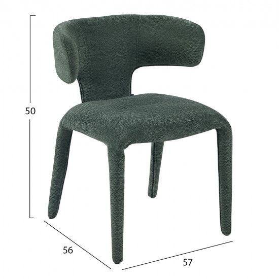 ΠΟΛΥΘΡΟΝΑ ΤΡΑΠΕΖΑΡΙΑΣ BIEN HM18361.04 ΠΡΑΣΙΝΟ ΥΦΑΣΜΑ 49,5x55,5x76Υεκ.