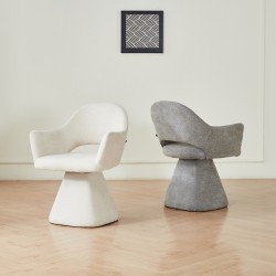 ΠΟΛΥΘΡΟΝΑ ΤΡΑΠΕΖΑΡΙΑΣ ΠΕΡΙΣΤΡΕΦΟΜΕΝΗ SIMA HM18360.02 ΕΚΡΟΥ ΥΦΑΣΜΑ 64x61x84,5Υεκ