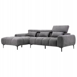 ΚΑΝΑΠΕΣ ΑΡΙΣΤΕΡΗ ΓΩΝΙΑ DIVYA HM3267.12L ΓΚΡΙ ΥΦΑΣΜΑ 264x175x99Υεκ.