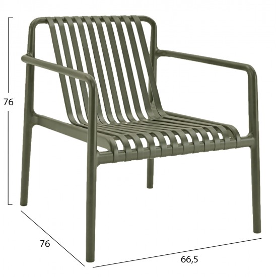 ΠΟΛΥΘΡΟΝΑ LOUNGE ΕΞΩΤ.ΧΩΡΟΥ MALEN HM6626.05 OLIVE GREEN ΠΟΛΥΠΡΟΠΥΛΕΝΙΟ 67x75x75Υεκ