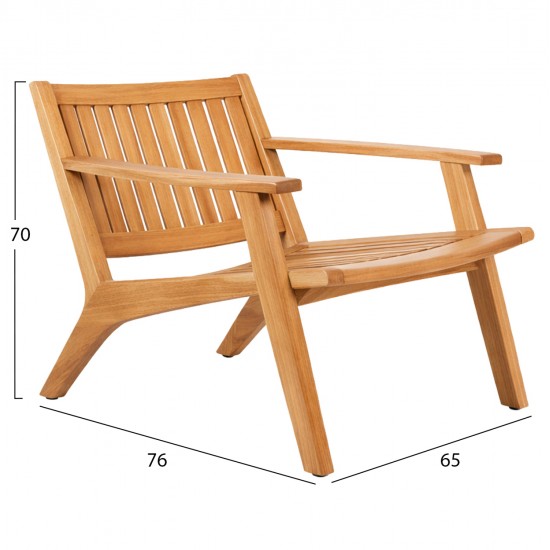 ΠΟΛΥΘΡΟΝΑ LOUNGE ARANIA HM6617 ΞΥΛΟ TEAK ΣΕ ΦΥΣΙΚΟ 65x76x70Υεκ.