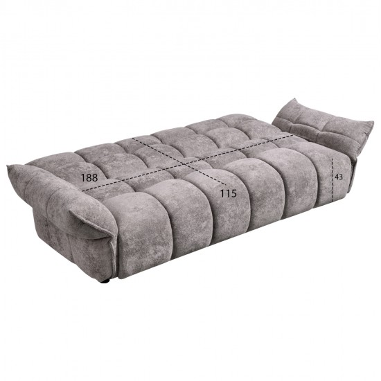 ΚΑΝΑΠΕΣ ΚΡΕΒΑΤΙ MELU HM3314.01 ΓΚΡΙ ΥΦΑΣΜΑ--ΚΑΘΙΣΜΑ POCKET SPRINGS 240-250x90x85Υεκ.