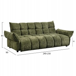 ΚΑΝΑΠΕΣ ΚΡΕΒΑΤΙ MELU HM3314.03 ΠΡΑΣΙΝΟ ΥΦΑΣΜΑ--ΚΑΘΙΣΜΑ POCKET SPRINGS 245x90x85Υεκ