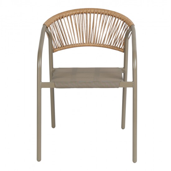 ΠΟΛΥΘΡΟΝΑ HOMAN HM6430.04 ΣΑΜΠΑΝΙ ΜΕΤΑΛΛΟ & TEXTILENE--ΜΠΕΖ P.E.RATTAN 53x58x75Υεκ