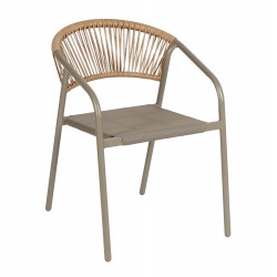 ΠΟΛΥΘΡΟΝΑ HOMAN HM6430.04 ΣΑΜΠΑΝΙ ΜΕΤΑΛΛΟ & TEXTILENE--ΜΠΕΖ P.E.RATTAN 53x58x75Υεκ