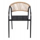 ΠΟΛΥΘΡΟΝΑ HOMAN HM6430.03 ΜΑΥΡΟ ΜΕΤΑΛΛΟ & TEXTILENE--ΜΠΕΖ P.E.RATTAN 53x58x75Υεκ