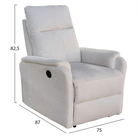 ΣΕΤ ΚΑΝΑΠΕΣ-ΠΟΛΥΘΡΟΝΑ RELAX SYNTHIA HM10735.01 ΜΠΕΖ ΥΦΑΣΜΑ-ΗΛΕΚΤΡΙΚΗ ΑΝΑΚΛΙΣΗ [L]