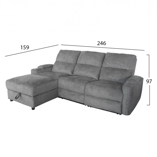 ΣΕΤ ΚΑΝΑΠΕΣ-ΠΟΛΥΘΡΟΝΑ RELAX SYNTHIA HM10735.03 ΓΚΡΙ ΥΦΑΣΜΑ-ΗΛ.ΑΝΑΚΛΙΣΗ [L]