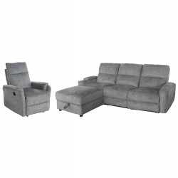 ΣΕΤ ΚΑΝΑΠΕΣ-ΠΟΛΥΘΡΟΝΑ RELAX SYNTHIA HM10735.03 ΓΚΡΙ ΥΦΑΣΜΑ-ΗΛ.ΑΝΑΚΛΙΣΗ [L]