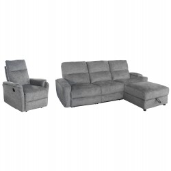 ΣΕΤ ΚΑΝΑΠΕΣ-ΠΟΛΥΘΡΟΝΑ RELAX SYNTHIA HM10736.03 ΓΚΡΙ ΥΦΑΣΜΑ-ΗΛ.ΑΝΑΚΛΙΣΗ [R]