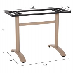 ΒΑΣΗ ΤΡΑΠΕΖΙΟΥ ΑΛΟΥΜΙΝΙΟΥ ΔΙΣΤΗΛΗ HM461.25 CAPPUCINO ΜΕ ΡΕΓΟΥΛΑΤΟΡΟΥΣ 100Χ60Χ73Υεκ.
