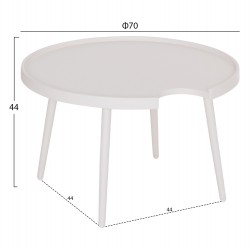 ΤΡΑΠΕΖΙ ΜΕΣΗΣ ΣΤΡΟΓΓΥΛΟ ΕΞ.ΧΩΡΟΥ TEROC HM6434.02 ΑΛΟΥΜΙΝΙΟ ΛΕΥΚΟ Φ70x44Υεκ