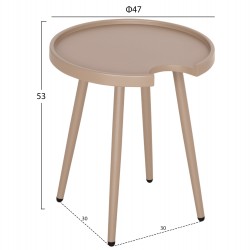ΤΡΑΠΕΖΙ ΒΟΗΘΗΤΙΚΟ ΣΤΡΟΓΓΥΛΟ ΕΞ.ΧΩΡΟΥ TEROC HM6433.03 ΑΛΟΥΜΙΝΙΟ ΚΑΠΟΥΤΣΙΝΟ Φ47x53Υεκ