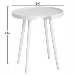 ΤΡΑΠΕΖΙ ΒΟΗΘΗΤΙΚΟ ΣΤΡΟΓΓΥΛΟ ΕΞ.ΧΩΡΟΥ TEROC HM6433.02 ΑΛΟΥΜΙΝΙΟ ΛΕΥΚΟ Φ47x53Υεκ