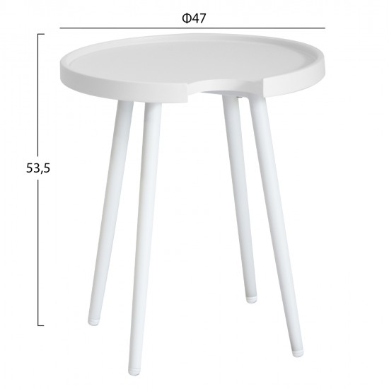 ΤΡΑΠΕΖΙ ΒΟΗΘΗΤΙΚΟ ΣΤΡΟΓΓΥΛΟ ΕΞ.ΧΩΡΟΥ TEROC HM6433.02 ΑΛΟΥΜΙΝΙΟ ΛΕΥΚΟ Φ47x53Υεκ