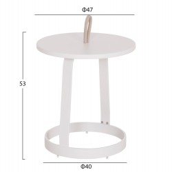 ΤΡΑΠΕΖΙ ΒΟΗΘΗΤΙΚΟ ΕΞ.ΧΩΡΟΥ MINO HM6432.02 ΑΛΟΥΜΙΝΙΟ ΛΕΥΚΟ & ΣΧΟΙΝΙ ΜΠΕΖ Φ47x53Υεκ