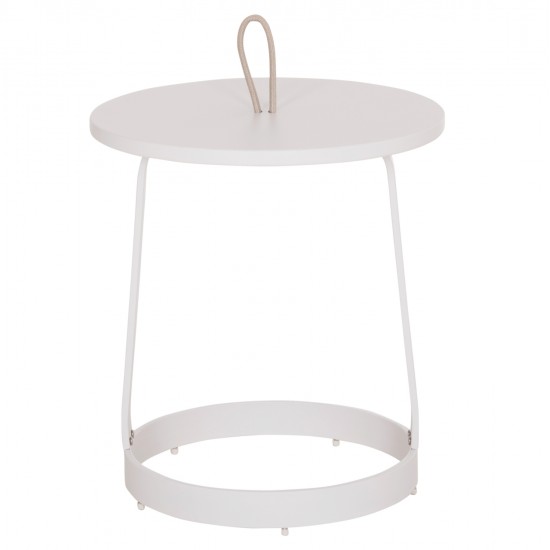 ΤΡΑΠΕΖΙ ΒΟΗΘΗΤΙΚΟ ΕΞ.ΧΩΡΟΥ MINO HM6432.02 ΑΛΟΥΜΙΝΙΟ ΛΕΥΚΟ & ΣΧΟΙΝΙ ΜΠΕΖ Φ47x53Υεκ