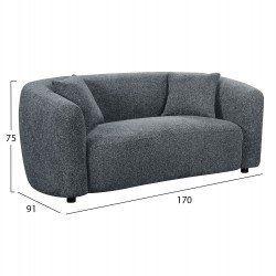 ΚΑΝΑΠΕΣ 2-ΘΕΣΙΟΣ NORD HM3322.01 ΓΚΡΙ ΥΦΑΣΜΑ 170x91x75Υεκ.