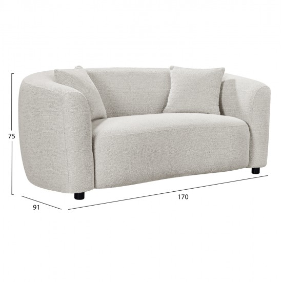 ΚΑΝΑΠΕΣ 2-ΘΕΣΙΟΣ NORD HM3322.02 ΑΝΟΙΧΤΟ ΜΠΕΖ ΥΦΑΣΜΑ 170x91x75Υεκ.