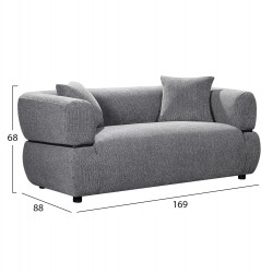 ΚΑΝΑΠΕΣ 2-ΘΕΣΙΟΣ ARCTIS HM3328.01 ΓΚΡΙ ΥΦΑΣΜΑ 169x88x88Υεκ.