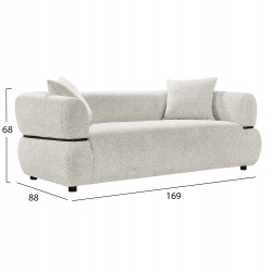 ΚΑΝΑΠΕΣ 2-ΘΕΣΙΟΣ ARCTIS HM3328.02 ΑΝΟΙΧΤΟ ΜΠΕΖ ΥΦΑΣΜΑ 169x88x88Υεκ.