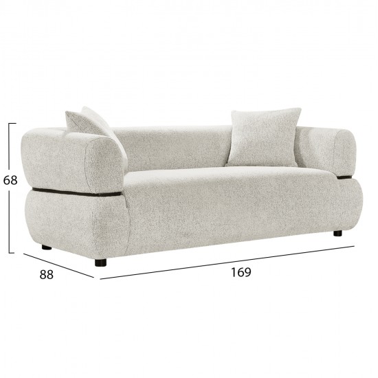 ΚΑΝΑΠΕΣ 2-ΘΕΣΙΟΣ ARCTIS HM3328.02 ΑΝΟΙΧΤΟ ΜΠΕΖ ΥΦΑΣΜΑ 169x88x88Υεκ.