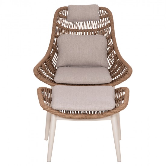 ΠΟΛΥΘΡΟΝΑ LOUNGE ΜΕ ΥΠΟΠΟΔΙΟ REMVAZZO HM6561.02 ΑΛΟΥΜΙΝΙΟ ΜΠΕΖ--WICKER 90x85x96Υεκ