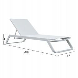 ΞΑΠΛΩΣΤΡΑ ΑΛΟΥΜΙΝΙΟΥ MARIMAR HM6562.02 ΣΚΕΛΕΤΟΣ & TEXTILENE ΛΕΥΚΟ 218x67x31Υεκ