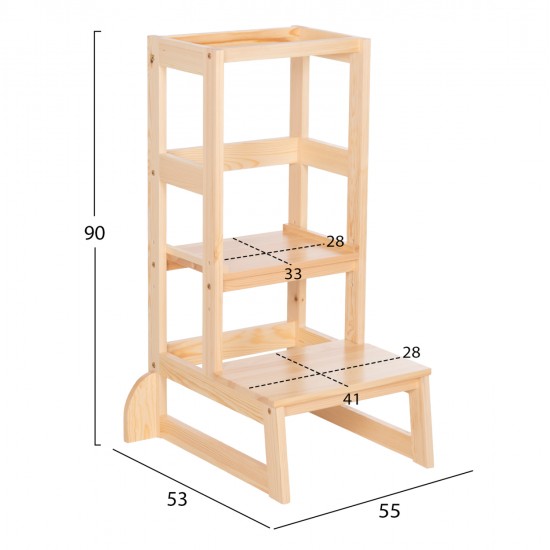 ΠΥΡΓΟΣ ΕΚΜΑΘΗΣΗΣ τ.MONTESSORI PEPE HM9291.01 ΞΥΛΟ ΠΕΥΚΟΥ ΦΥΣΙΚΟ 55x53x90Υεκ