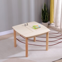 ΤΡΑΠΕΖΑΚΙ ΠΑΙΔΙΚΟ ΜΕ ΑΠΟΘ.ΧΩΡΟΥΣ RICKI HM18339.01 MDF & ΣΥΜΗΔΑ ΣΕ ΦΥΣΙΚΟ 65x65x47Υεκ