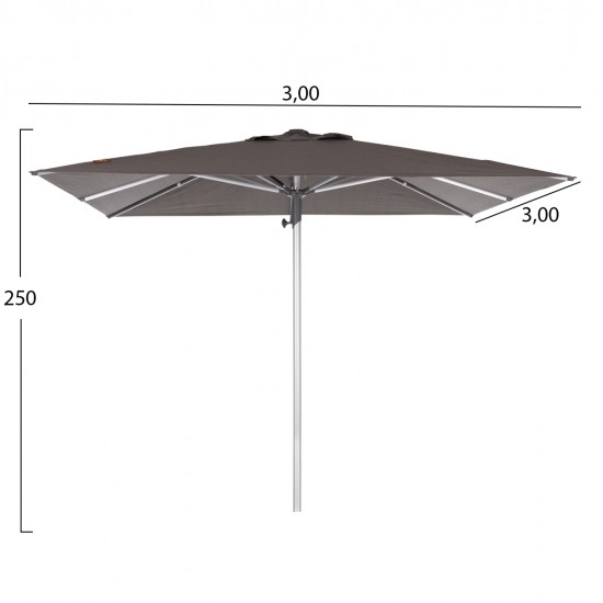 ΟΜΠΡΕΛΑ ΕΠΑΓΓΕΛΜΑΤΙΚΗ GLADELL 3X3m HM6604.01 ΓΚΡΙ ΠΑΝΙ-ΑΝΟΔΙΩΜΕΝΟ ΑΛΟΥΜΙΝΙΟ