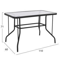 ΣΕΤ ΤΡΑΠΕΖΑΡΙΑΣ 5ΤΜΧ ADAM HM10727.03 ΚΑΡΕΚΛΕΣ ΜΕΤΑΛΛΙΚΕΣ & ΤΡΑΠΕΖΙ 110x60εκ ΜΑΥΡΟ