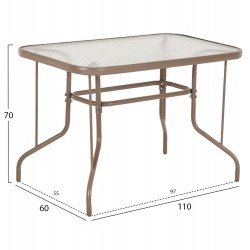 ΣΕΤ ΤΡΑΠΕΖΑΡΙΑΣ 5ΤΜΧ ADAM HM10727.04 ΚΑΡΕΚΛΕΣ ΜΕΤΑΛΛΙΚΕΣ & ΤΡΑΠΕΖΙ 110x60εκ ΣΑΜΠΑΝΙ