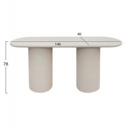 ΚΟΝΣΟΛΑ KENJI HM6584.02 FIBER CEMENT ΣΕ ΑΝΟΙΧΤΟ ΜΠΕΖ--140x40x77Υεκ.