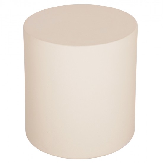 ΤΡΑΠΕΖΙ ΒΟΗΘΗΤΙΚΟ ΣΤΡΟΓΓΥΛΟ KYOKO HM6592.02 ΜΠΕΖ FIBER CEMENT Φ40x43Υεκ.