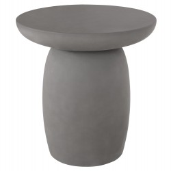 ΤΡΑΠΕΖΙ ΒΟΗΘΗΤΙΚΟ ΣΤΡΟΓΓΥΛΟ HIKARI HM6593.01 ΓΚΡΙ FIBER CEMENT Φ46x48Υεκ.